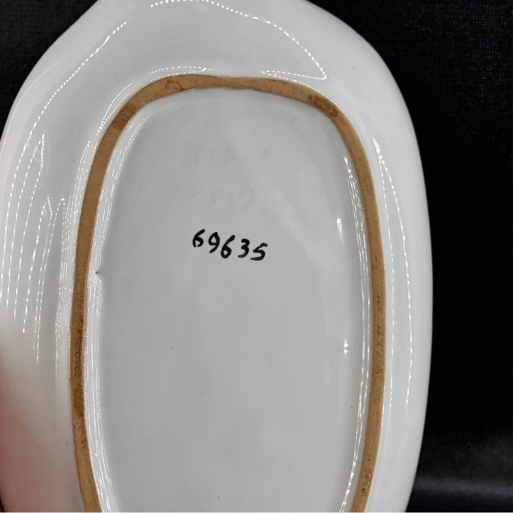 Vintage Peasant Village Italy Chicken Hen Egg Cup Platter Dish 69635